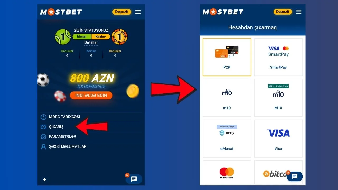 Mostbet pul çıxarış necə edilir